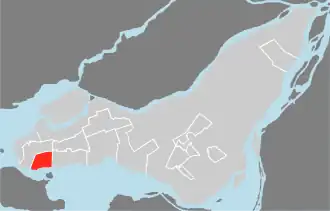 Lage von Baie-D’Urfé in der Agglomeration Montreal