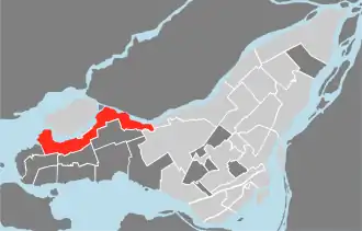 Lage von Pierrefonds-Roxboro in Montreal