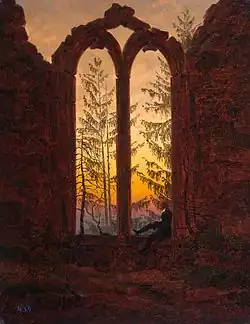 Caspar David Friedrich: Der Träumer (Klosterruine Oybin), um 1835