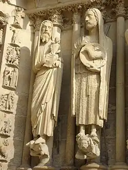 Simeon und Johannes der Täufer vom rechten Westportal, rechtes Gewände. Um 1220