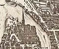 Die Kathedrale auf dem Stadtplan von Claes Janszoon Visscher (1618)