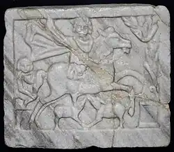 Flachrelief eines thrakischen Reiters, 3. Jahrhundert, Marmor