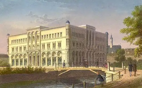 Die Central-Halle auf dem Gelände von Lurgensteins Garten, um 1850