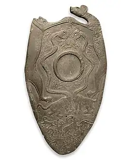 Zwei-Hunde-Palette, mit Serpoparden, Nekhen