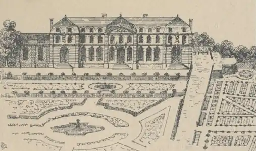 Schloss Passy, 1740, von Auteuil aus gesehen, Chevenier, S. 19