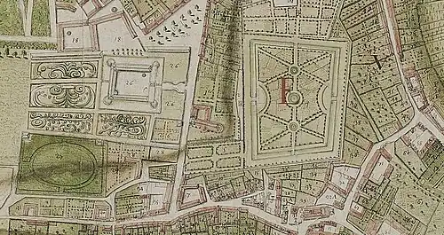 Plan Nanteuils mit Schloss und Gemüsegarten, Ende des 17. Jahrhunderts