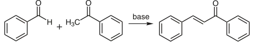 Darstellung von Chalkon durch basisch katalysierte Aldolkondensation von Benzaldehyd und Acetophenon
