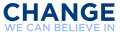 Slogan für Barack Obama "Change" (Wandel bzw. Wechsel)