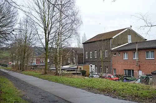 RAVeL 38 an der alten Steinkohlengrube von Basse Ransy in Vaux-sous-Chèvremont (2013)