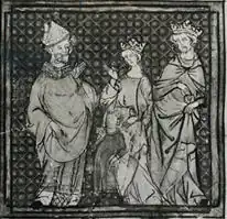Karl III., der Einfältige, mit seiner Familie