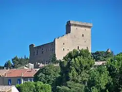 Ruine der ehemaligen päpstlichen Sommerresidenz Château de Châteauneuf-du-Pape