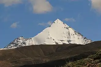 Chau Chau Kang Nilda (CCKN) Spitze von spiti, Himachal Pradesh von Komic Dorf zu Dorf Demul
