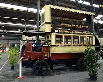 Omnibus von Brillié-Schneider, der von der Compagnie Générale des Omnibus (CGO) ab 1906 in Paris eingesetzt wurde