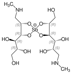 Strukturformel von N-Methylglucaminantimonat