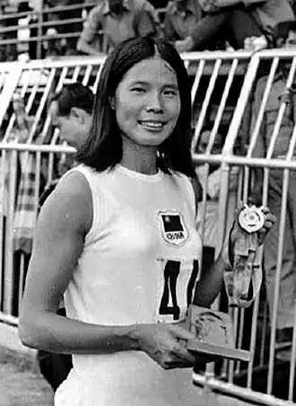 Chi Cheng – drei Tage später Bronzemedaillengewinnerin über 80 Meter Hürden – belegte Rang sieben