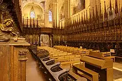 Detail der Schnitzereien von Pere Ça Anglada