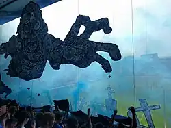 Choreographie – SV Waldhof Mannheim 07 vor dem Aufstiegsspiel in die 3. Fußball-Liga gegen KFC Uerdingen 05