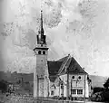 Christuskirche um 1910 noch auf freiem Feld