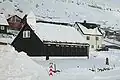 Die Kirche von Kollafjørður im Winter.