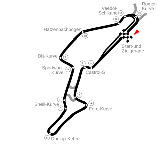neue Grand-Prix-Strecke 1984 noch ohne Veedol-Schikane
