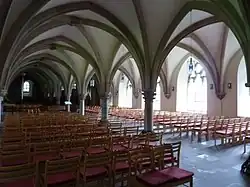 Remter als zweischiffige Halle im gotischen Ostflügel der Dom­klausur, Blick nach Süden