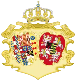 Wappen der Königin Maria Amalia von Neapel und Sizilien, Prinzessin von Sachsen