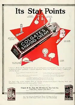 Werbung der Firma Colgate für Rasiercreme aus dem Jahr 1910.