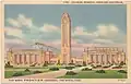 Will Rogers Coliseum, Memorial Pioneer Tower und Will Rogers Auditorium, Postkarte 1936