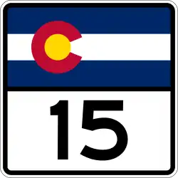 Straßenschild der Colorado State Highway 15