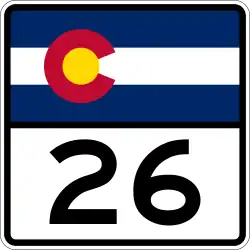 Straßenschild der Colorado State Highway 26