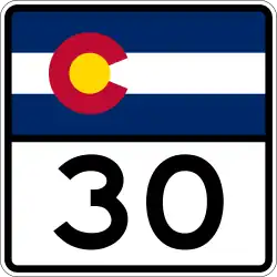 Straßenschild der Colorado State Highway 30