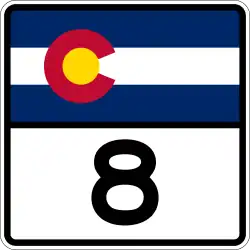 Straßenschild der Colorado State Highway 8