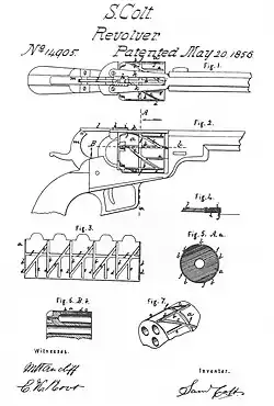 Colt-Root Patent 1856, Trommel mit zick-zack Einfräsung