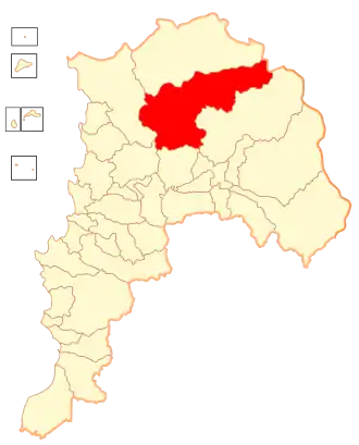 Lage der Gemeinde in der Región de Valparaíso