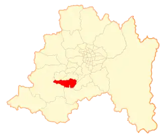 Lage der Gemeinde in der Metropolregion Santiago