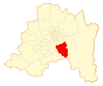 Lage von Pirque in der Metropolregion Santiago