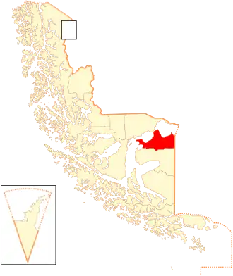 Lage der Kommune in der Magallanes Region