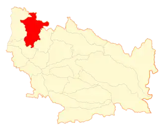 Lage der Gemeinde in der Región de Ñuble