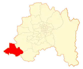 Lage der Gemeinde in der Metropolregion Santiago