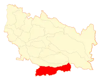 Lage der Gemeinde in der Región de Ñuble