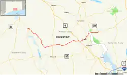 Karte der Connecticut State Route 148