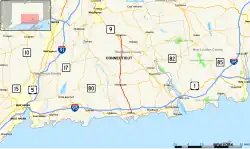 Karte der Connecticut State Route 81