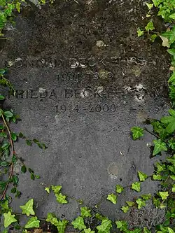 Conrad Beck-Ehrsam (1901–1989) Komponist. Grab auf dem Wolfgottesacker in Basel.