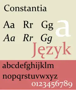 Schriftbeispiel für Constantia