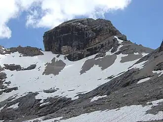 Gipfelaufbau des Piz Cunturines von Nordosten