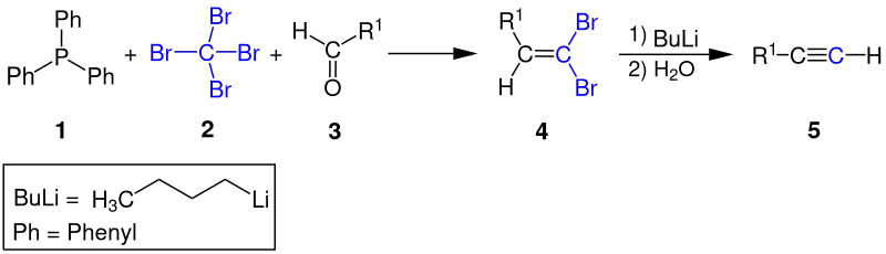 Corey-Fuchs-Reaktion Reaktionsschema ÜV8