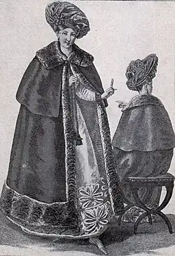 Bodenlanges Cape, chinchillaverbrämt (Paris, 1827)