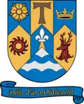 Wappen und Flagge der Grafschaft Clare Motto: Dílis d’ár nOidhreacht, „Treu unserem Erbe“