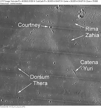 Courtney und kleine Oberflächenstrukturen (Lunar Orbiter IV)