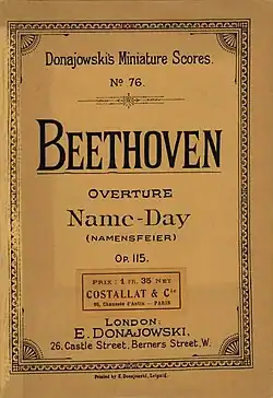Umschlagabbildung von Donajowski’s Miniature Scores No. 76, vor 1894